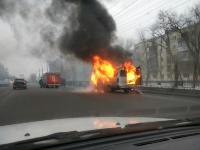 Маршрутка загорелась на ЦПКиО в Центральном районе Волгограда