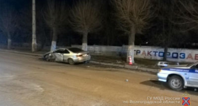 В Волгограде иномарка въехала в дерево