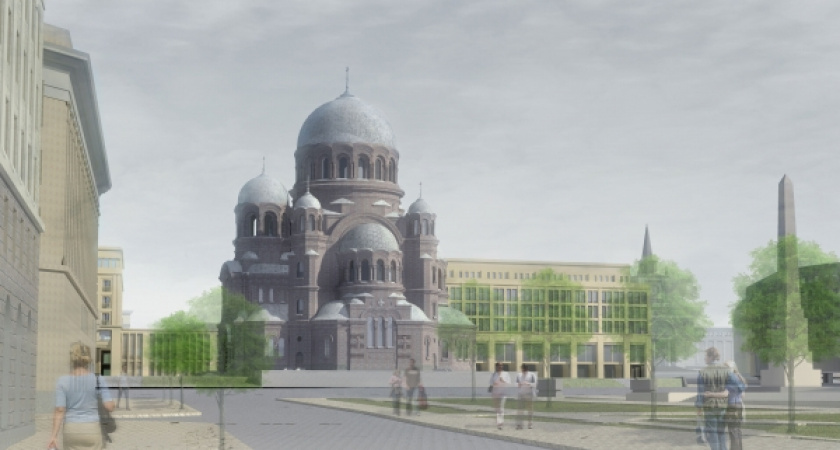 Андрей Бочаров обсудил сроки строительства храма Александра Невского с застройщиком