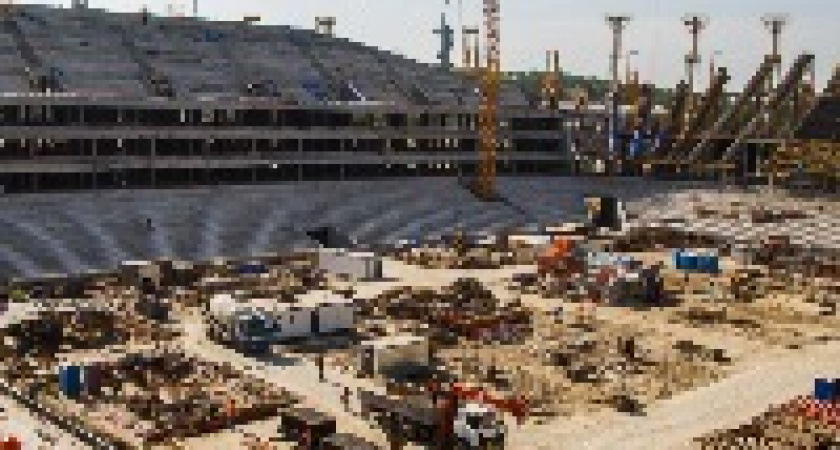 В Волгограде  началось возведение фасадов стадиона к ЧМ-2018