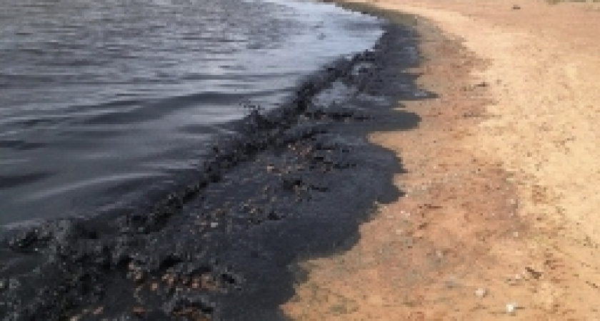 В Волгограде на берегу Волги разлилась нефть