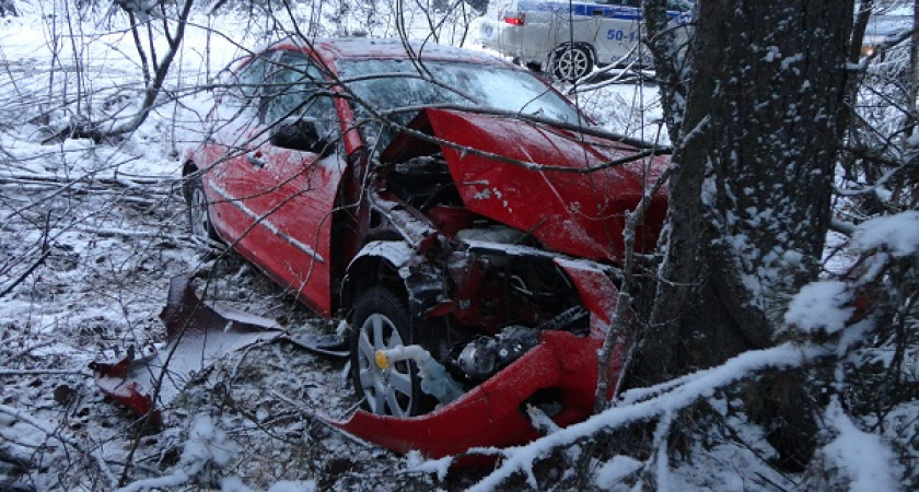 На юге Волгограда трое молодых людей на автомобиле въехали в дерево