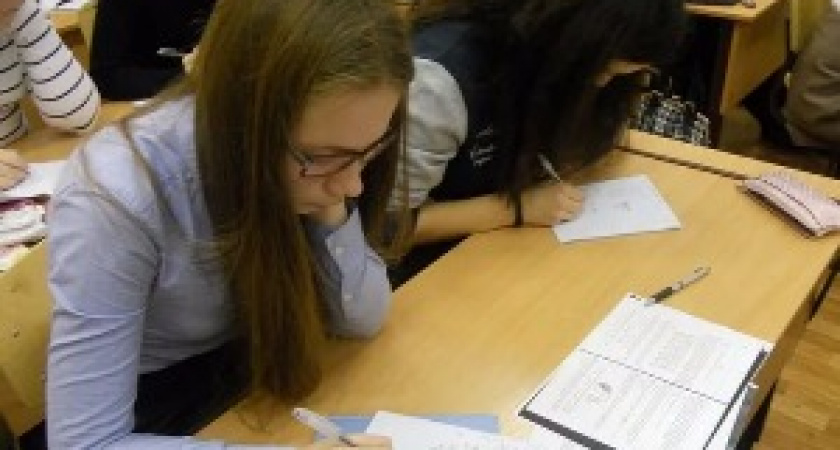 В Волгограде девятиклассники  написали пробный экзамен по математике