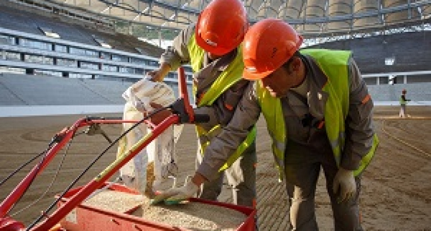 На «Волгоград Арене» посеяли траву