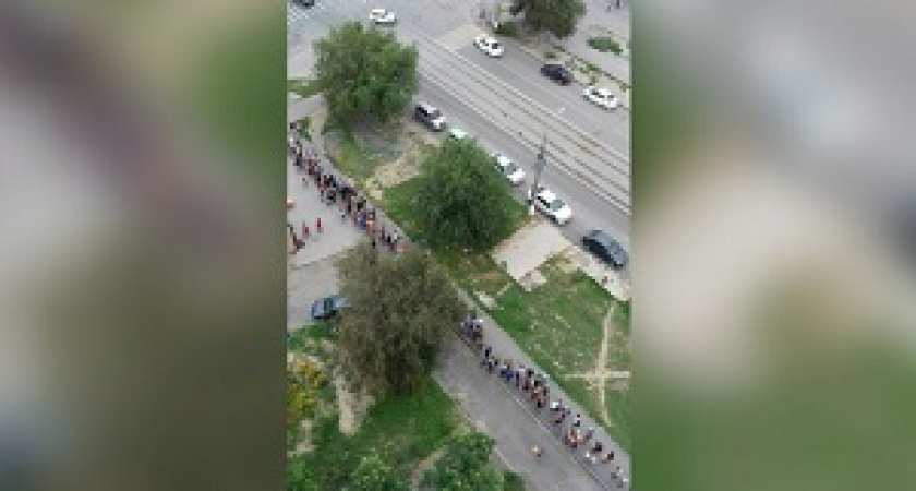 Волгоградцы уже несколько дней обсуждают километровую очередь за пиццей