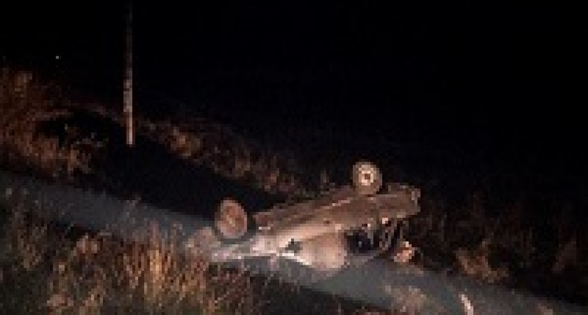 Под Волгоградом на трассе опрокинулась иномарка: двое в больнице