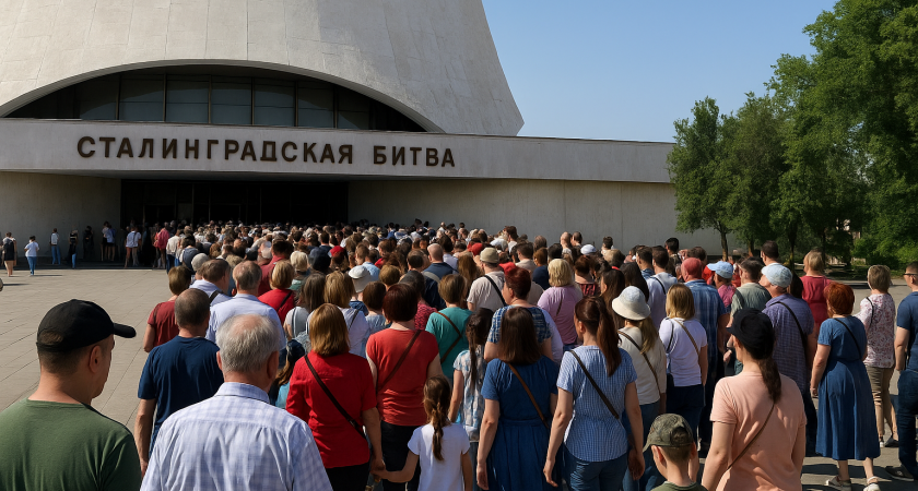 Волгоградцы встали в очередь к «Сталинградской битве» с самого утра: музей штурмуют сотни людей