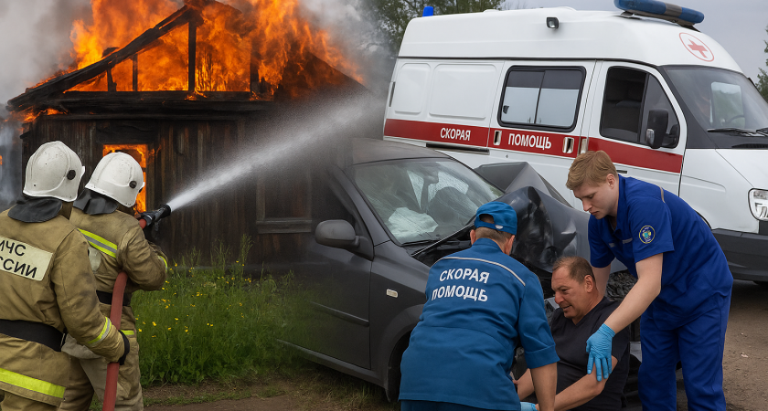Волгоградская область горела и гремела: за сутки спасатели ликвидировали четыре пожара и выезжали на ДТП с пострадавшими