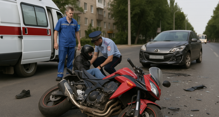 В Волгограде за сутки произошло три серьёзных ДТП — пострадали мотоциклист, водитель и четверо пассажиров