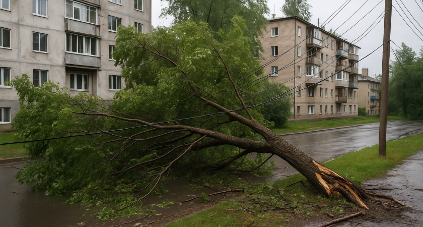 Ураган в Волжском оставил жителей без света и воды — последствия устраняют до сих пор