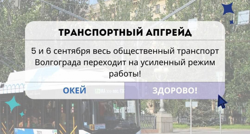 В Волгограде в дни фестиваля #Три Четыре общественный транспорт будет работать по-другому