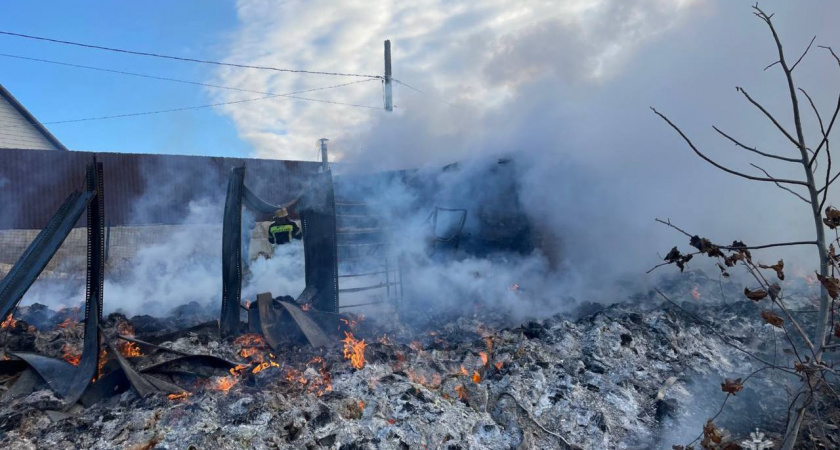 В Волгограде из-за сломанного обогревателя сгорела хозпостройка на 400 квадратах