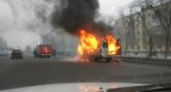 Маршрутка загорелась на ЦПКиО в Центральном районе Волгограда